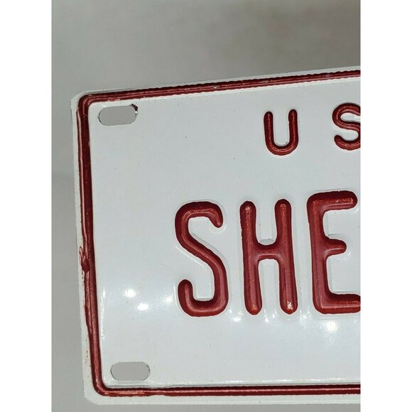 U.S.A Shelby Personalized White Red Collectible Mini License Bicycle Bike Plate - Picture 8 of 12